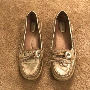 Gold metallic Sperry’s
